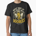 What sort of bees make milk? Boobees! Funny retro bee dad joke by KHWD