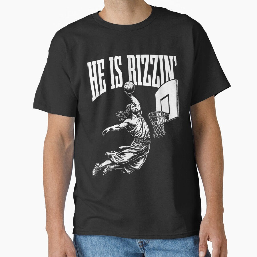 He Is Rizzin Funny Jesus Basketball Meme by GenioFin