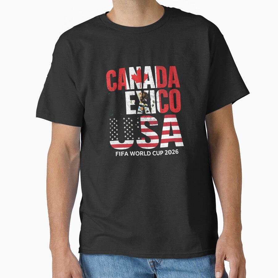United 2026 World Cup - Canada, Mexico, USA Flags T-Shirt_83138002 by gidget-gadget