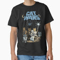 Cat Wars Vintage Graphic T-Shirt – Funny Space Cat Parody Tee for Cat Lovers by Dutenarafi