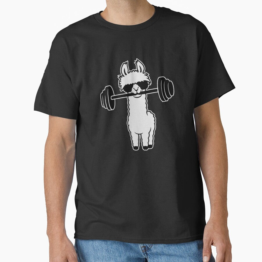 Cool Llama Weightlifter Barbell Sunglasses Gym Funny by shirt-o-mat