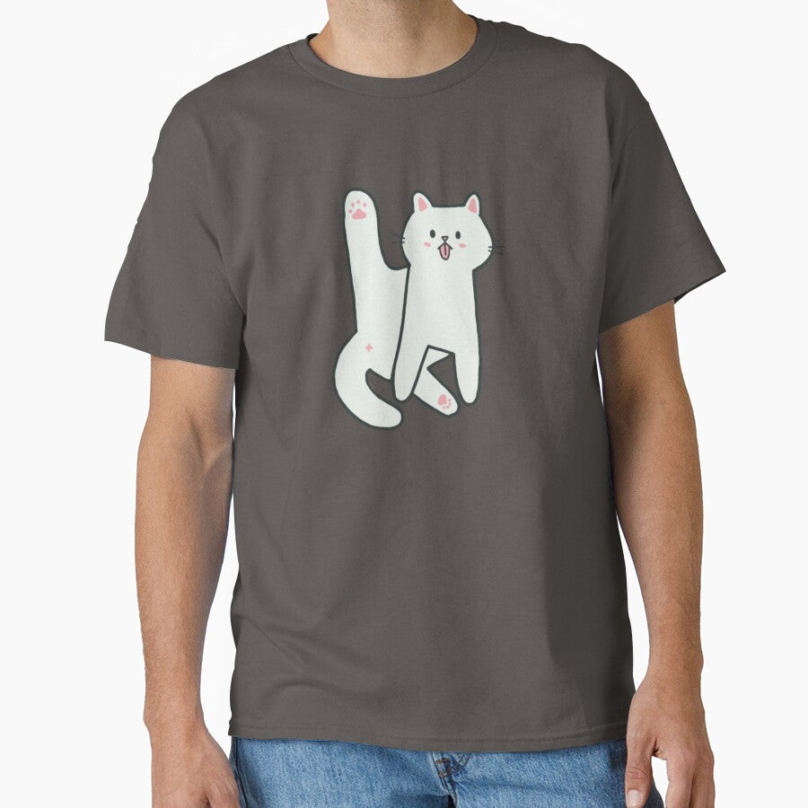 White Cat Licking Butt by waddleworks