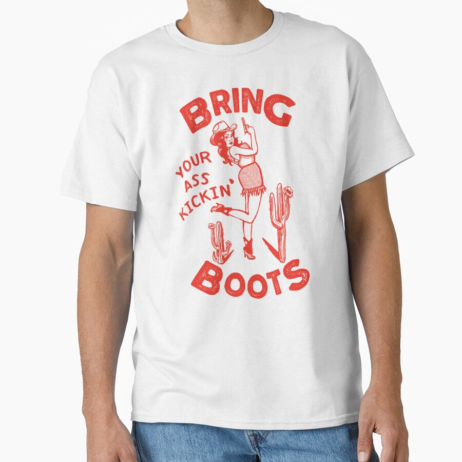 Bring Your Ass Kicking Boots! Cool Retro Cowgirl With A Gun- A Great Gift Idea For Women! by The Whiskey Ginger Design Shop