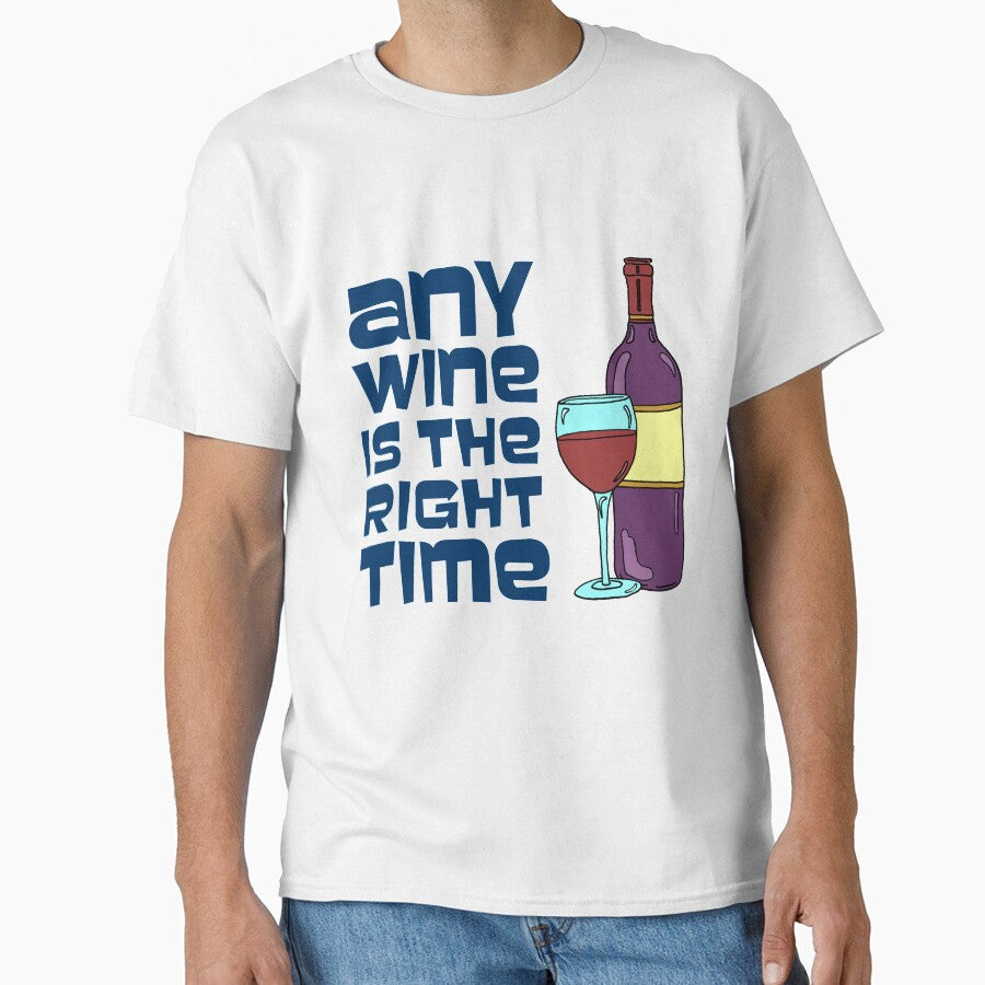 Any Wine Is The Right Time Wine Cartoon Humor by jaycartoonist