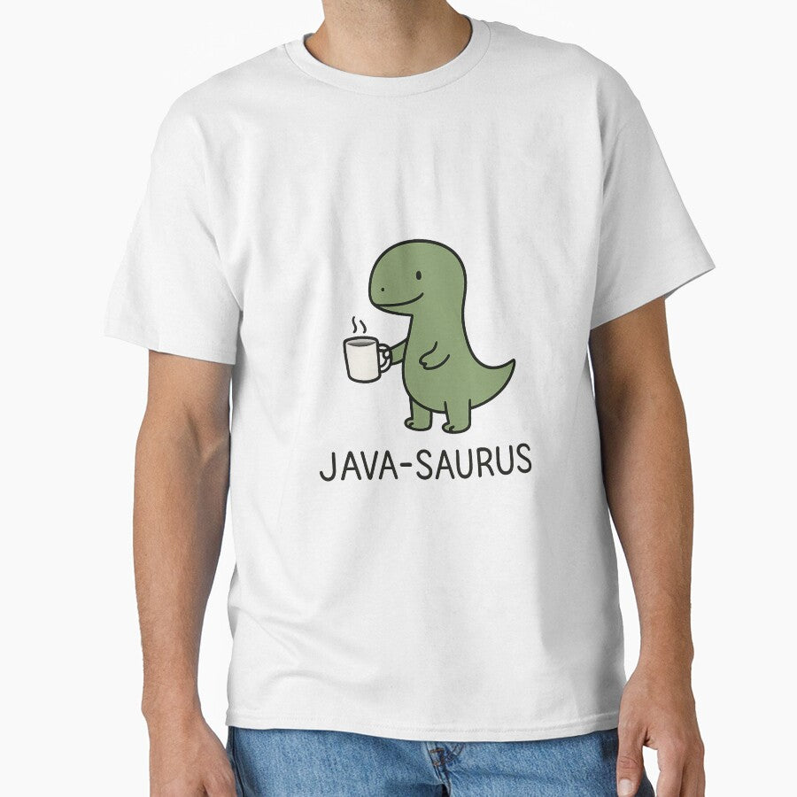 Java-Saurus Coffee Dinosaur Funny Gift for Coffee Lovers – Cute Dinosaur with Coffee Mug by StickerHavenn