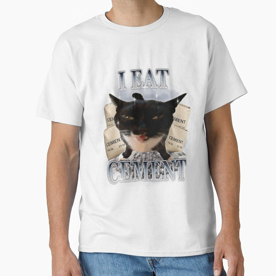 I Eat Cement Funny Cat Shirt Design by cherrywstore