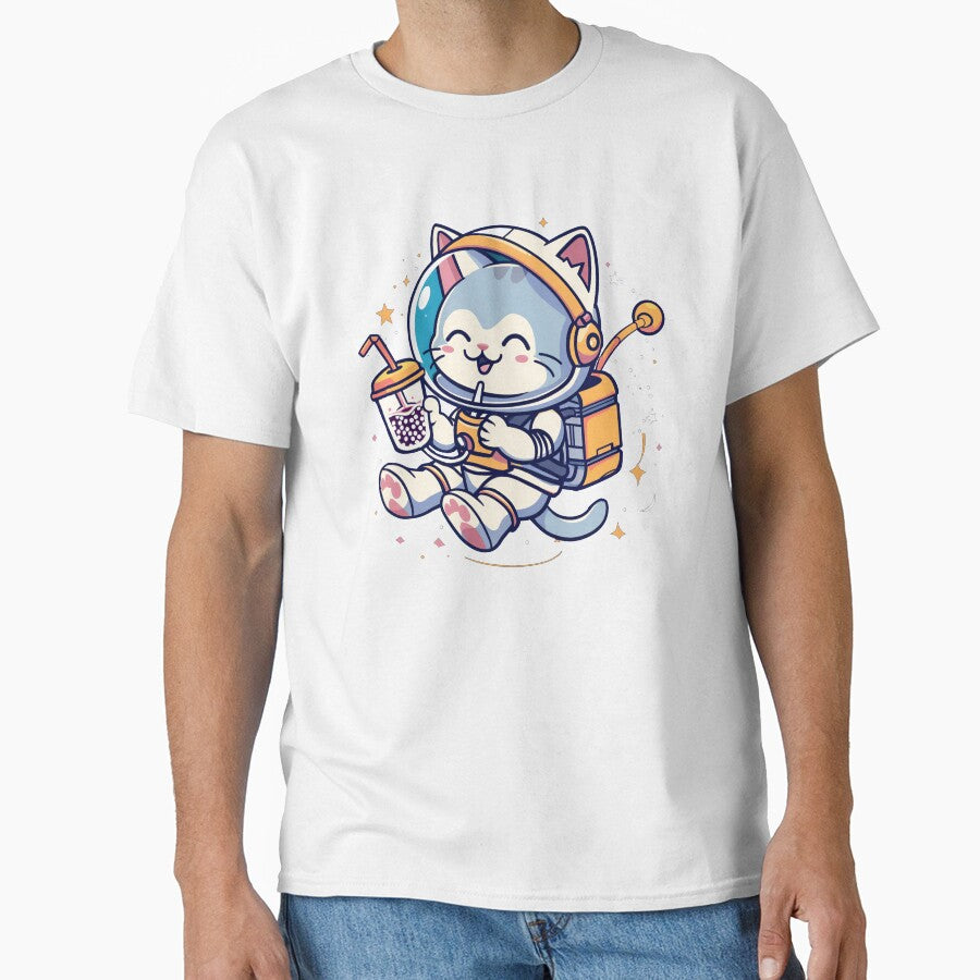 Space Boba Cat- white by Nufauna