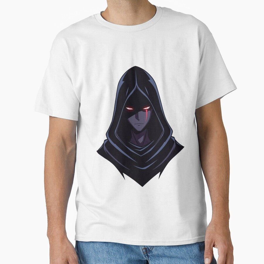 Dark Anime Hooded Character Minimal Logo Design by Animepopstudio