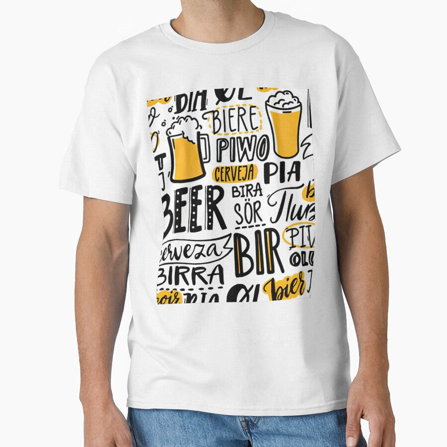 Word beer in different languages, Italian birra, spanish cerveza by Huynhdesign