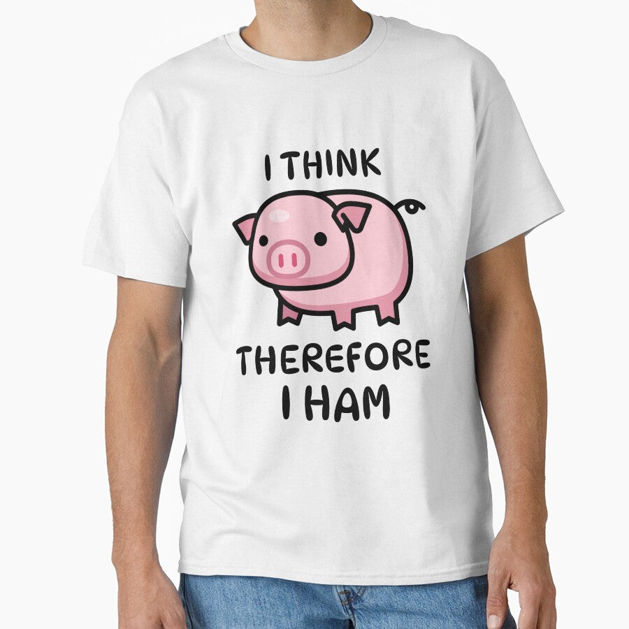 I Think Therefore I Ham! Cute Pig Pun by PMCreative