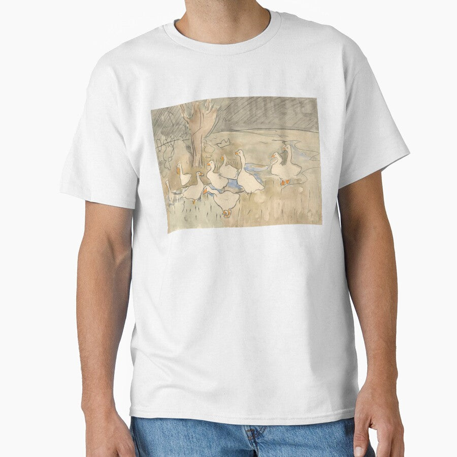 Ducks, Soft Muted Colors, Vintage Landscape by vintagevivian