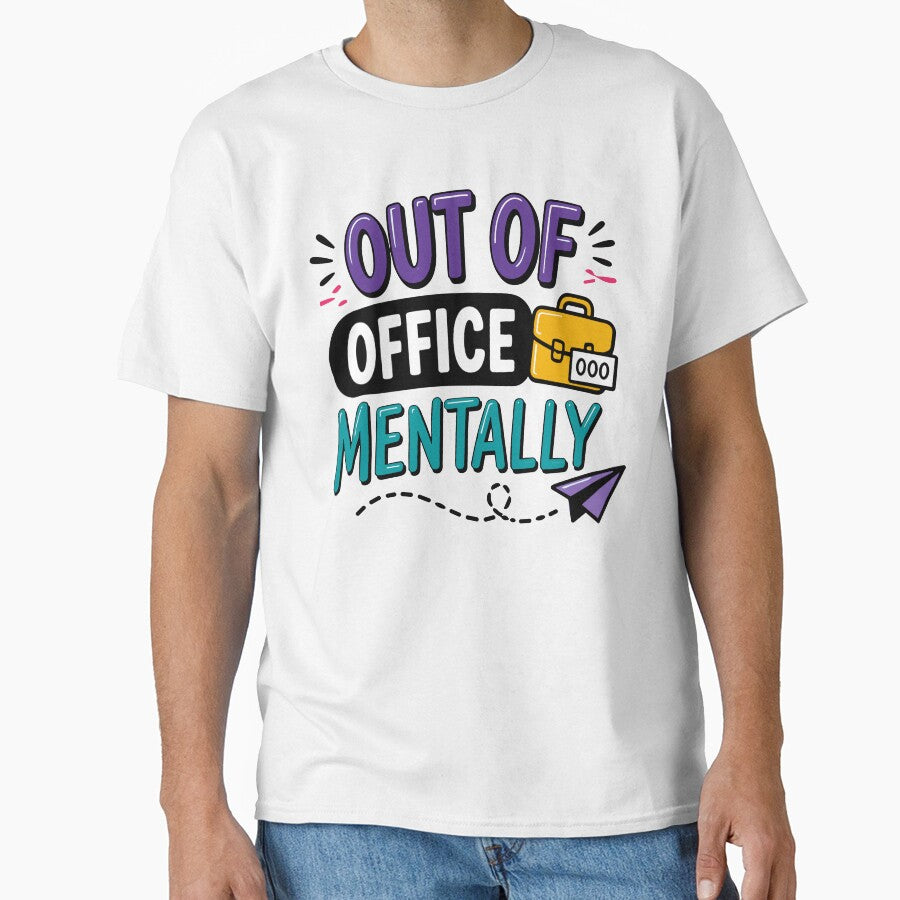 Out Of Office Mentally Funny Office Quote by Gift Phrase Studio