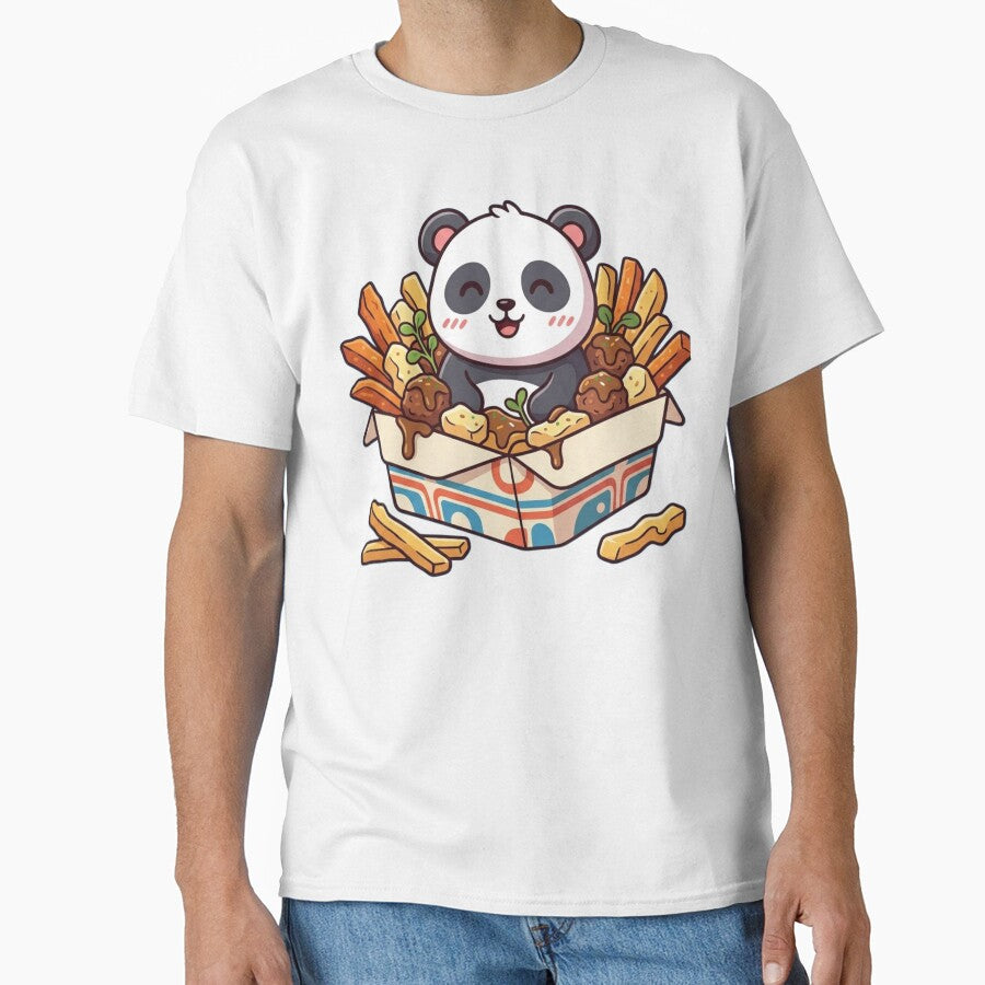Cute Panda Fast Food Lover – Kawaii Fries & Snack Box Cartoon Design by snaperos