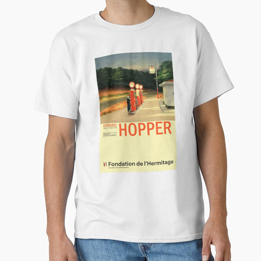Edward Hopper - Gas - Minimalist Exhibition Art Poster by Francisco Couto