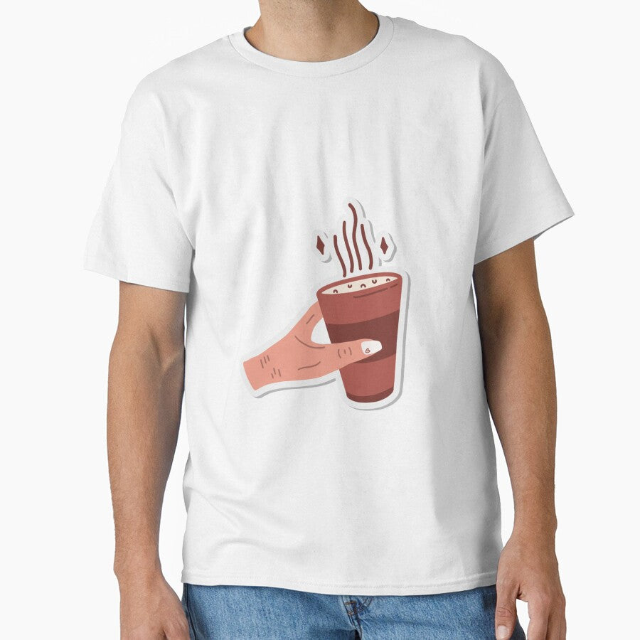 Cute Coffee Cup Sticker Minimalist Coffee Lover Aesthetic by Shopchid