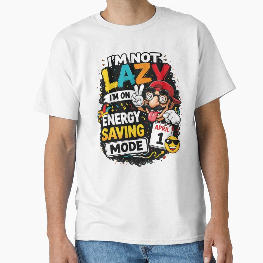 Funny Lazy Quote Energy Saving Mode Cartoon April Fools Design by afr-saad