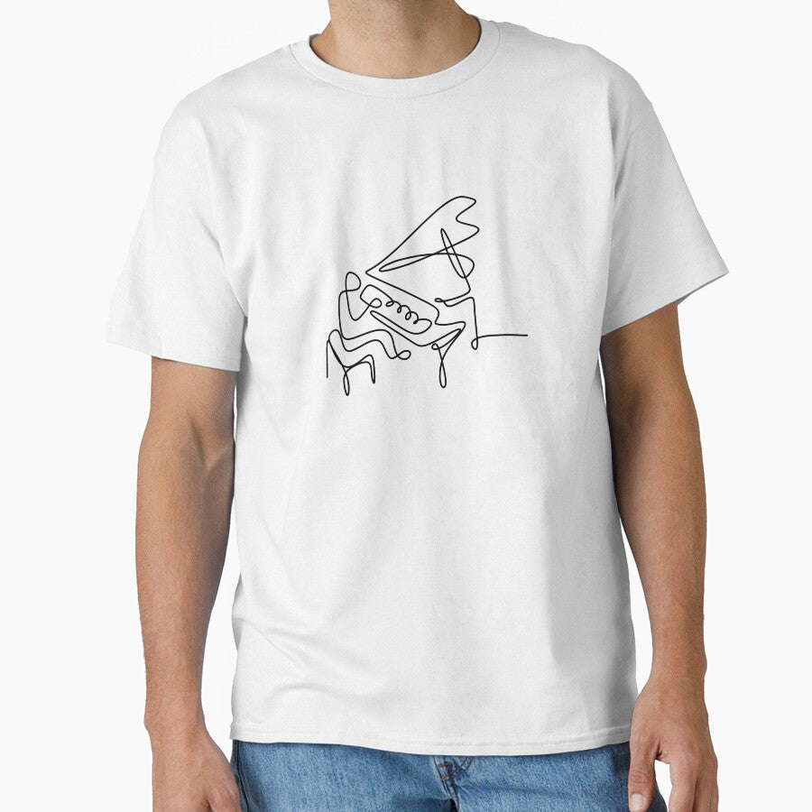 One Line Art Playing Piano Line Drawing Continuous Line by Oneline4life