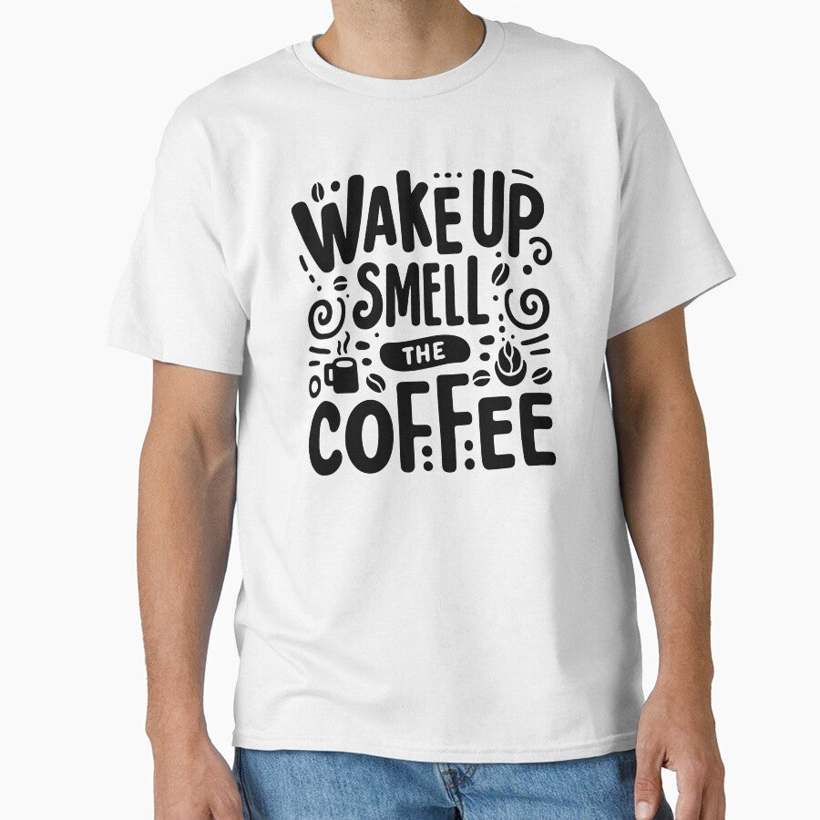 Wake Up Smell The Coffee Quote | Bold Coffee Typography Design by Lulunza