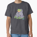 Cute Cozy Frog Wearing Oversized Hoodie by PholPol1959