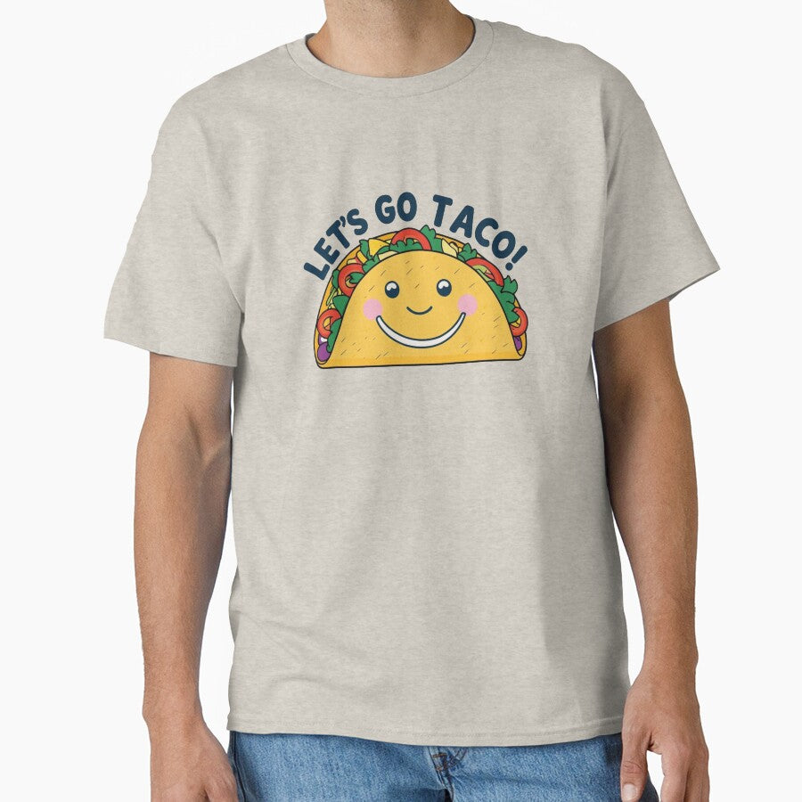 Let’s Go Taco! Happy Cartoon Taco with Blushing Cheeks – Cute Food Design by Dokak Shop