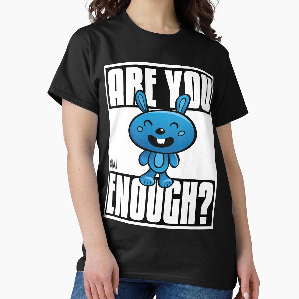Are You Bunny Enough? Kawaii Lovable Cute Adorable Cartoon Blue Bunny by ProjectX23