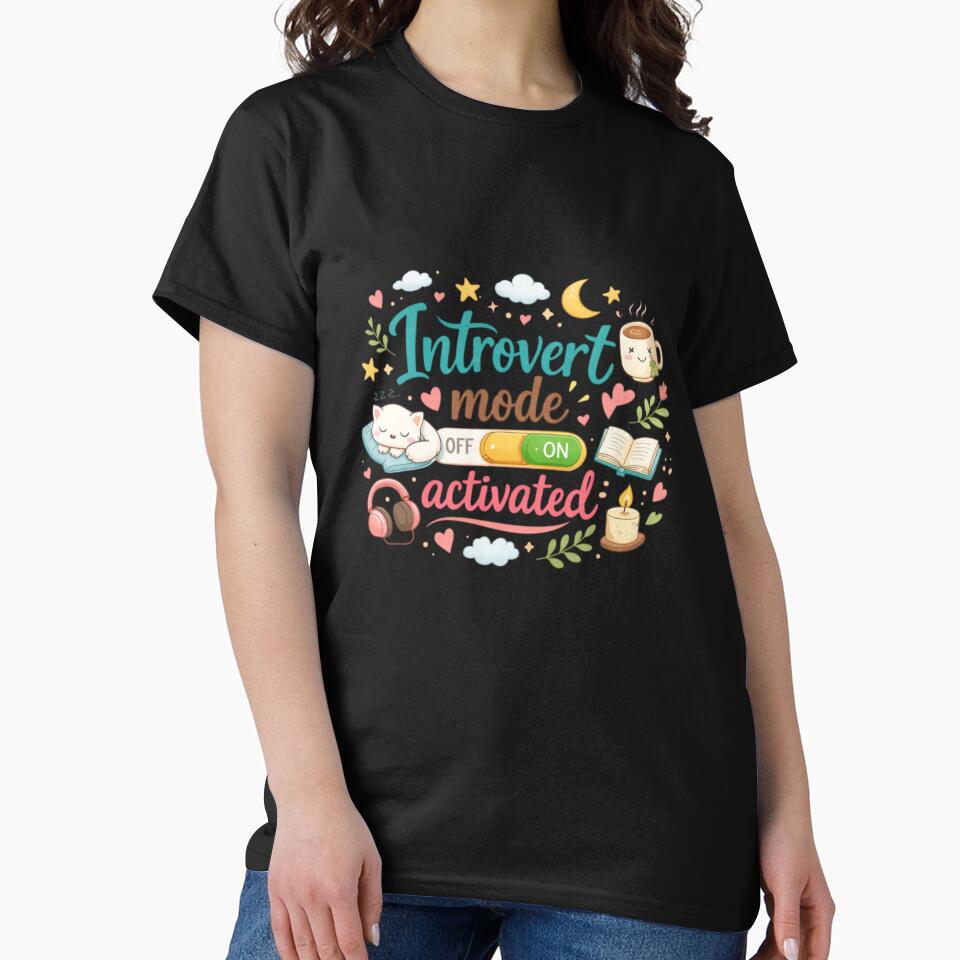 Introvert Mode Activated Cute Aesthetic Design | Anti Social Club Funny Quote by Sanika arts