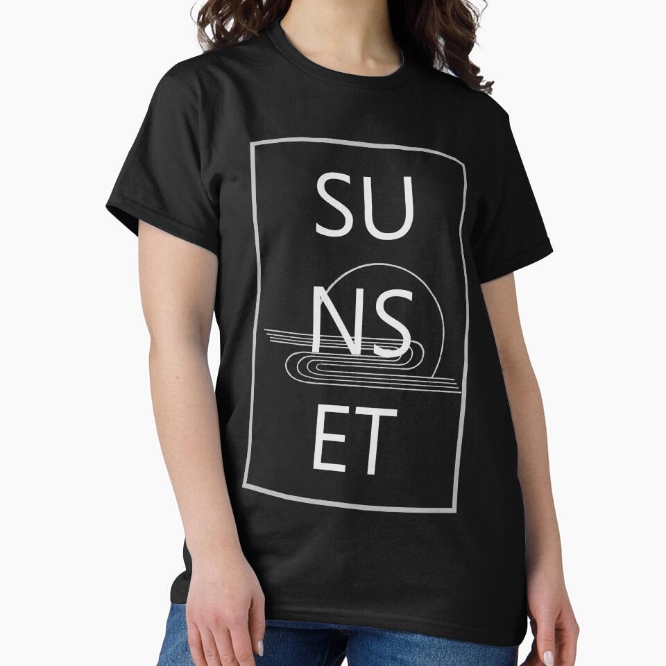 Minimalist Sunset Block Word Tshirt by LZenDesigns