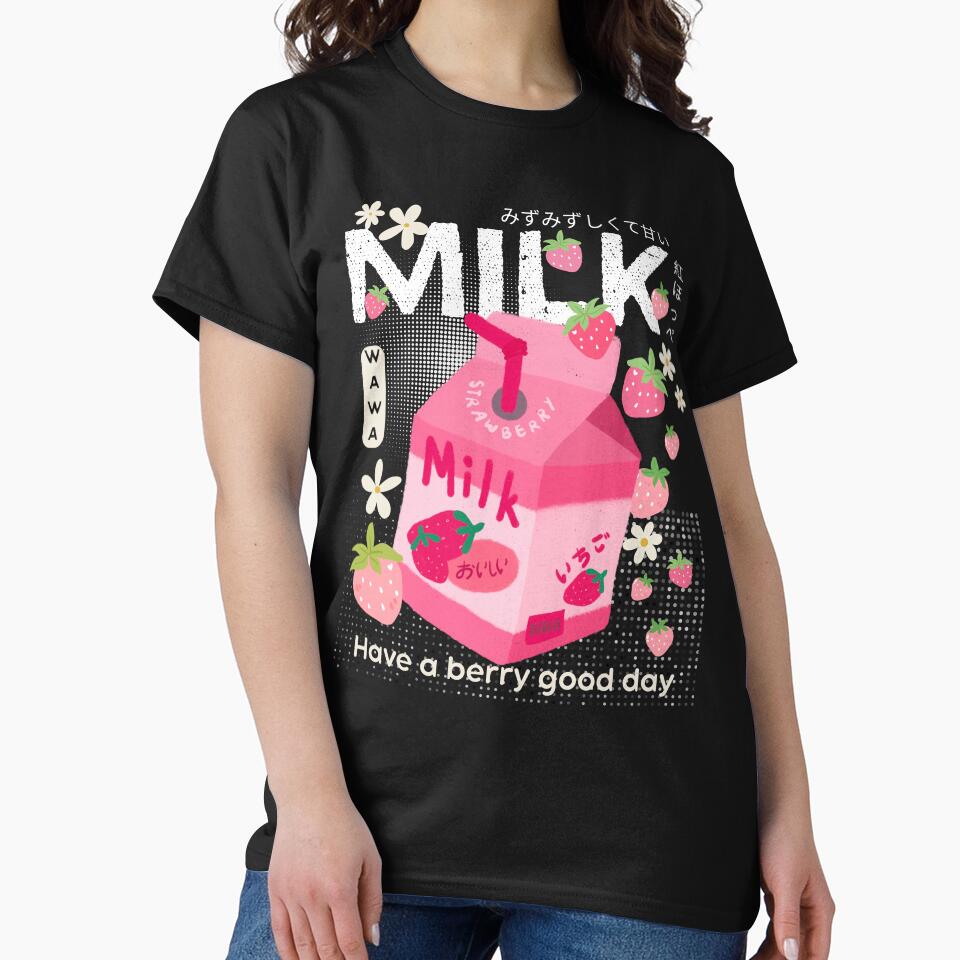 Strawberry milk kawaii by InkRiot Studios