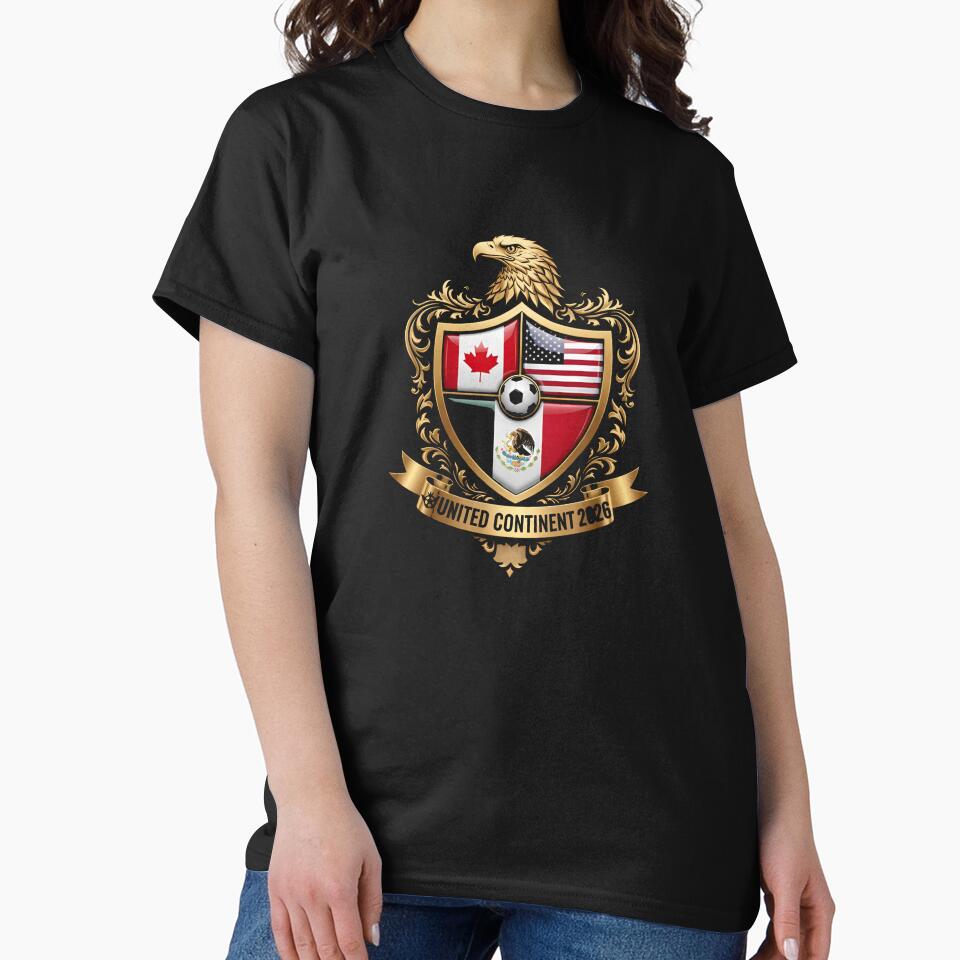 Golden Continental Eagle Soccer World Cup Crest 2026 T-Shirt_83050983 by kevincuellar