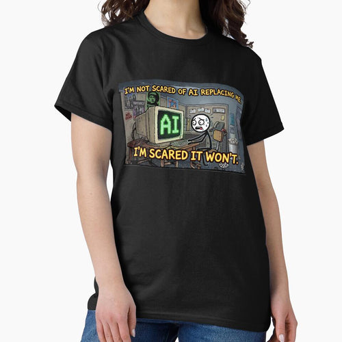 "I'm Not Scared of AI" – Funny Relatable Office Work Humor by MarcjannaArt