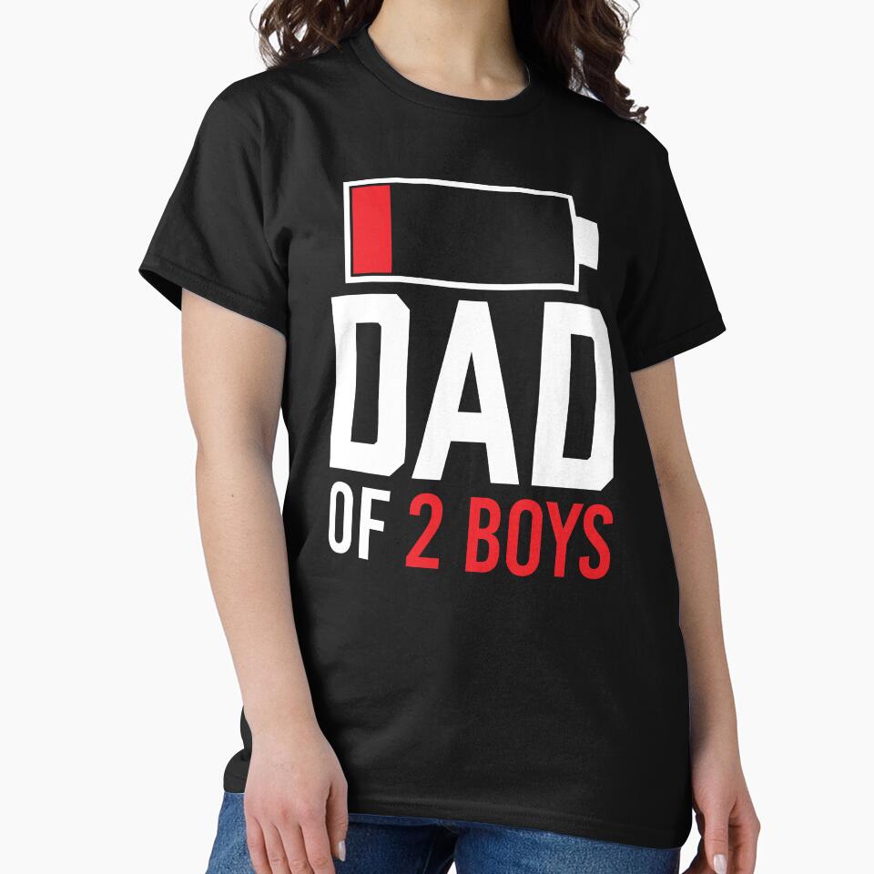 Dad of 2 Boys Shirt. Father's day Shirt. Funny Dad Sticker. Dad Socks. Gift for Father. Funny Husband Shirt. Gift for him. Papa Shirt Gift. Boys Gift. by Aknarin Thika