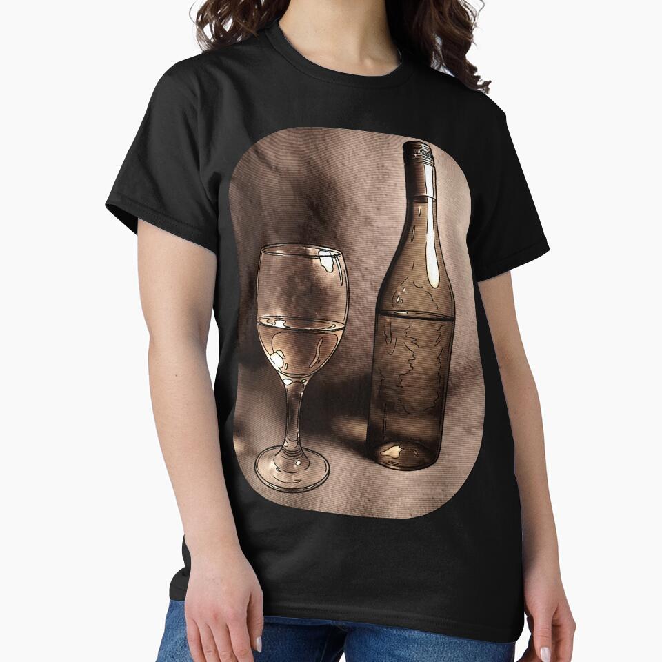 Wine Bottle and Glass Illustration by Miyagi-Andel