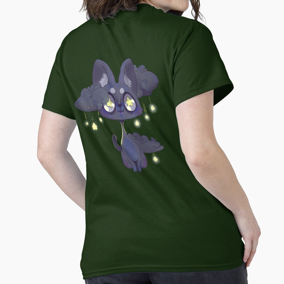 Space Kawaii Black cat by Paintingpixel