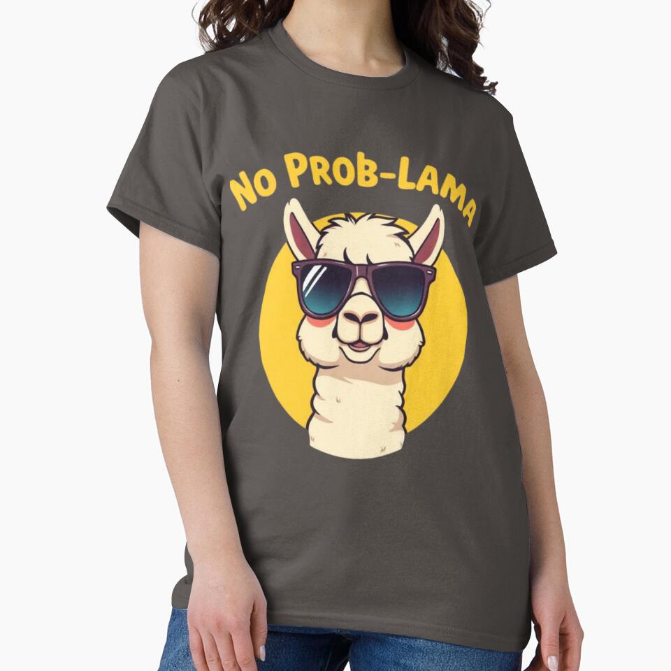 No Prob-llama Funny Alpaca T-Shirt | Cute Animal Humor Tee by PremiereAA