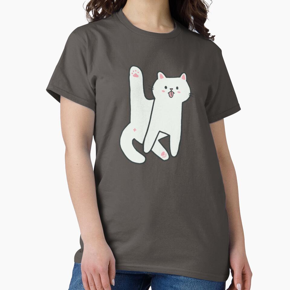 White Cat Licking Butt by waddleworks