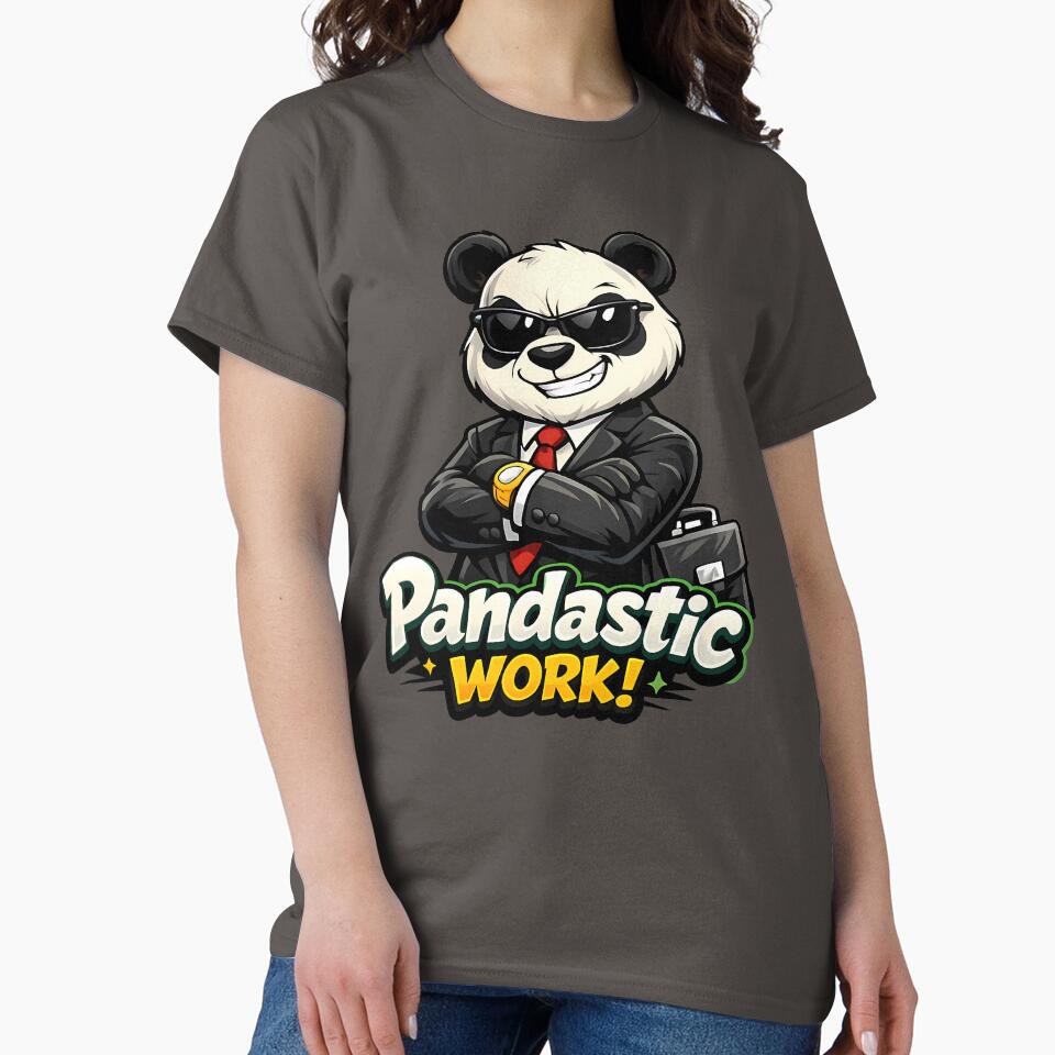 Office Panda Funny Work Cartoon Design, Relatable Panda Character for Daily Office Life by AuraloomAtelier