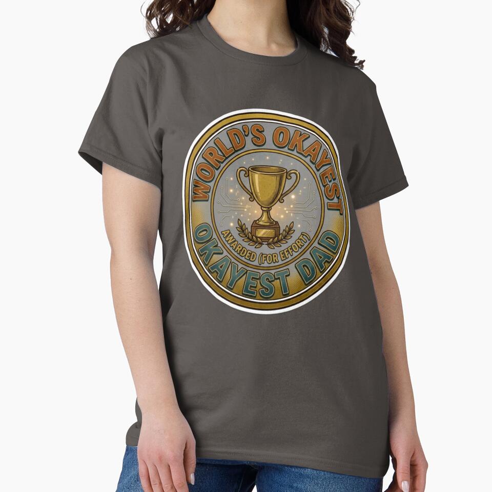 World’s Okayest Dad Optimized Title (copy-paste): Worlds Okayest Dad T-Shirt | Funny Dad Joke | Fathers Day Gift by Clintora