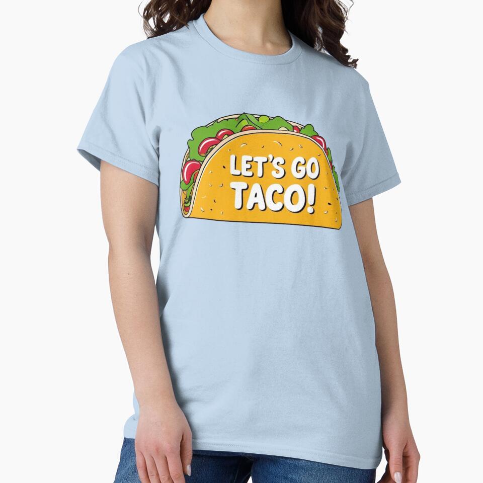 Let’s Go Taco – Funny Taco Cartoon with Food Pun – Kawaii Mexican Food Art by Dokak Shop