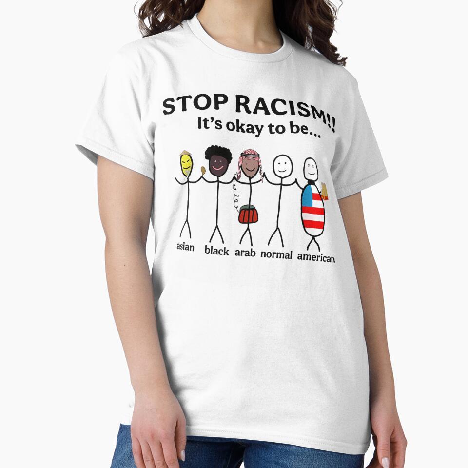 Stop Racism Inclusive Unity Stick Figures Diversity Equality Social Justice Art by LizzyKeiko