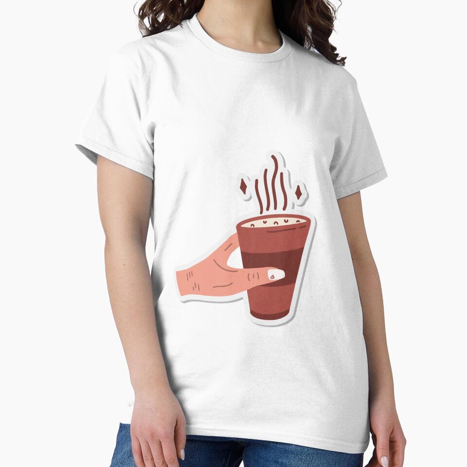 Cute Coffee Cup Sticker Minimalist Coffee Lover Aesthetic by Shopchid