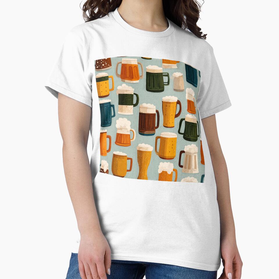 Craft Beer Mugs Pattern Ale Lager Drinker by NicolasGlowArt