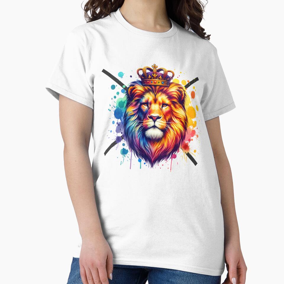 Biz graphic design shirt colorful lion head by bizmedia