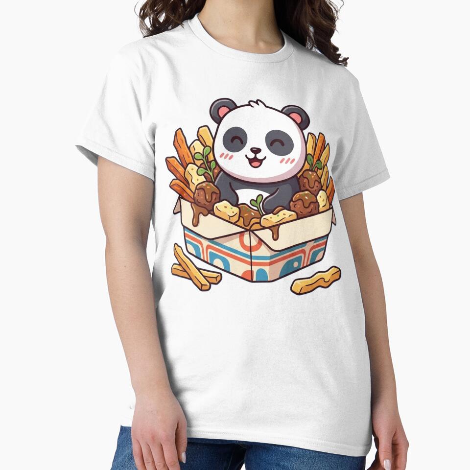 Cute Panda Fast Food Lover – Kawaii Fries & Snack Box Cartoon Design by snaperos