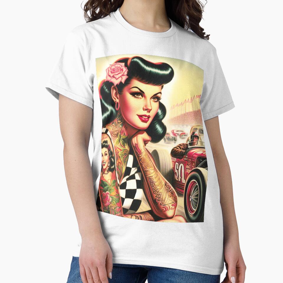 Retro Motorsports Girl by PulpVintage