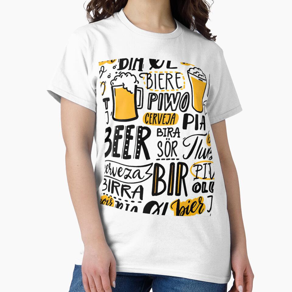 Word beer in different languages, Italian birra, spanish cerveza by Huynhdesign
