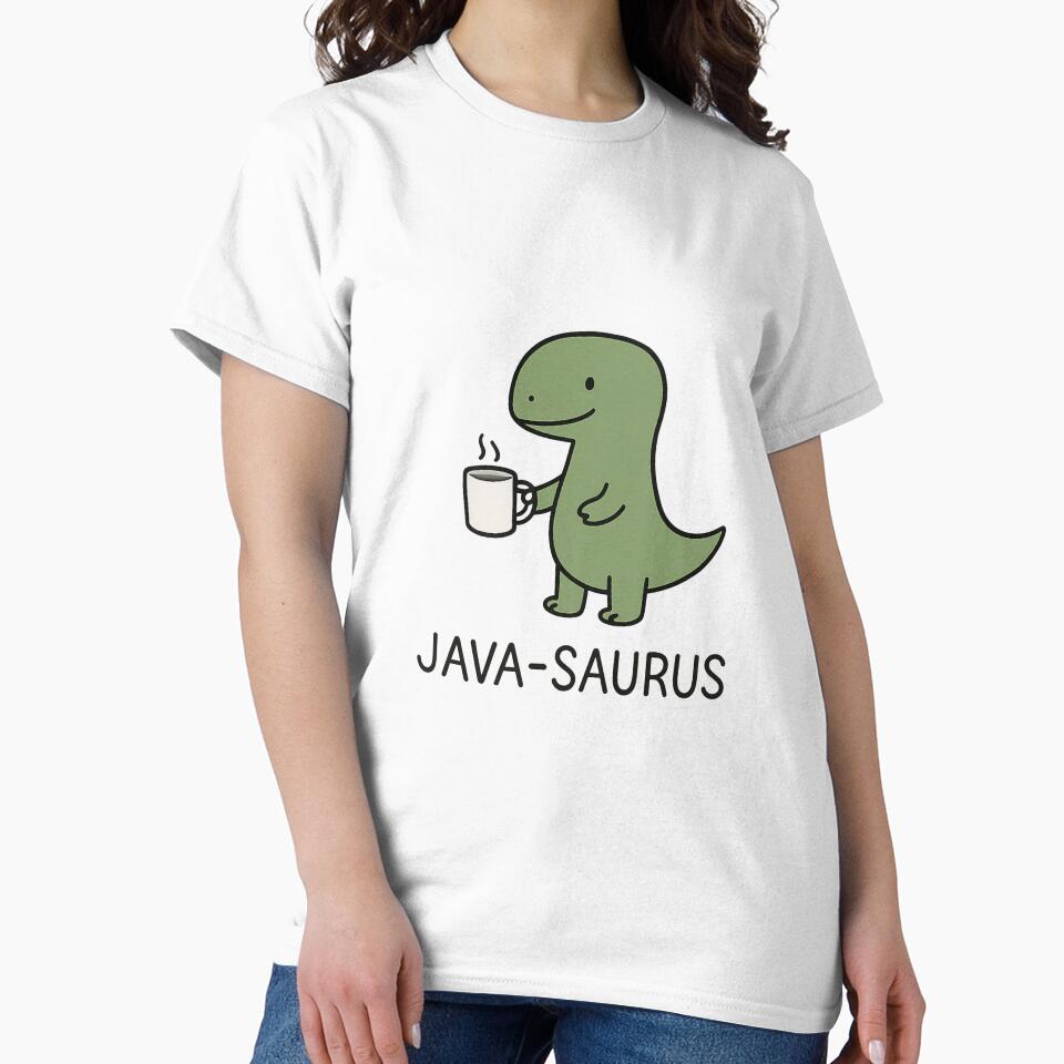 Java-Saurus Coffee Dinosaur Funny Gift for Coffee Lovers – Cute Dinosaur with Coffee Mug by StickerHavenn