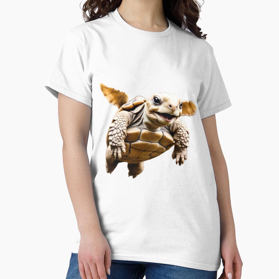 A Sulcata tortoise flies with a smiling face by gao7650