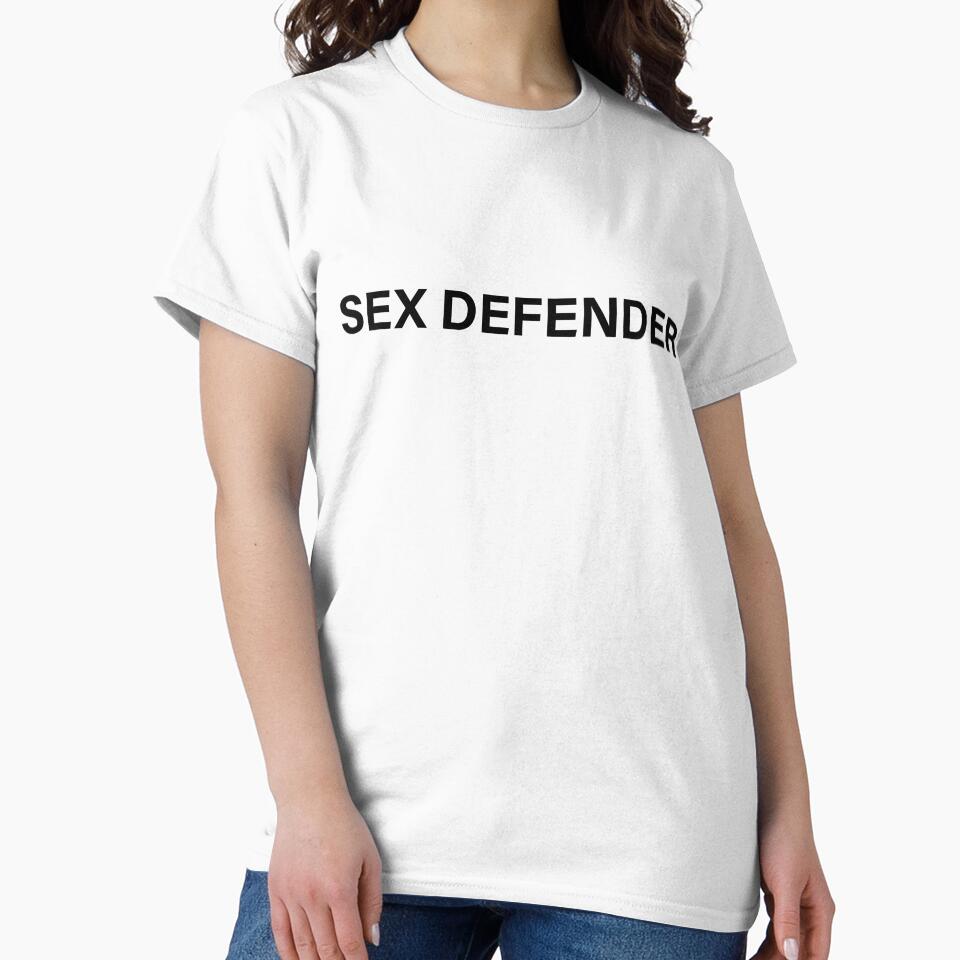 Sex Defender – Minimalist Bold Text T-Shirt, Hoodie & Sticker by SubtleSnark