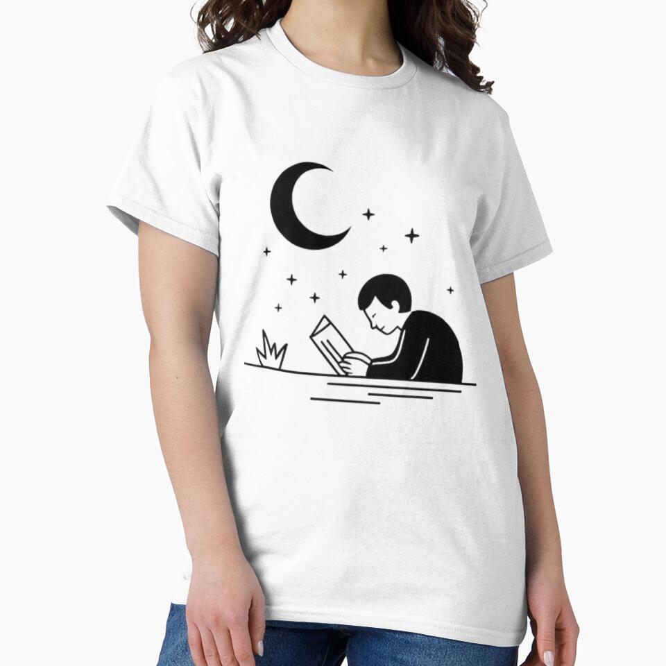 Introvert Design – Person Sitting Alone (Moon) by AGRO ART