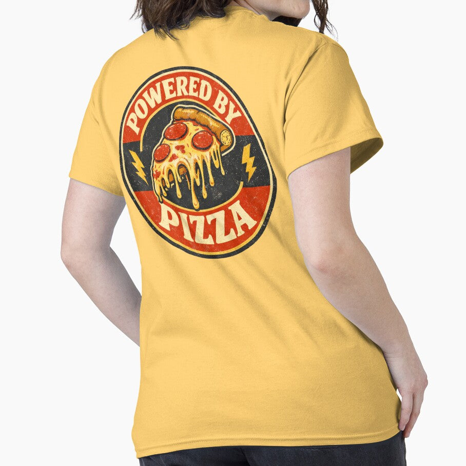 Powered by Pizza – Funny Pizza Lover Food Humor Design by rushaib